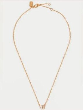 NEW Coach Pink Butterfly Necklace - w/ GHW